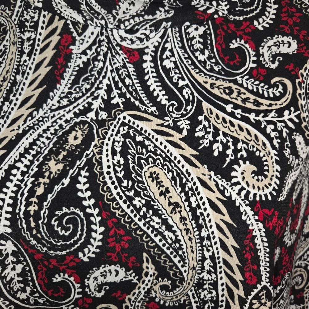 Susan Graver Printed Textured Liquid Knit Turtleneck Top 2x — image 4 of 6